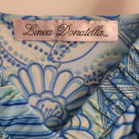 Vintage 90s Batik Slip Dress Aqua Floral Adjustable Straps Sz L Y2K Indie Trippy - Picture 5 of 10